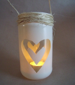 handmade lantern made from glass jars
