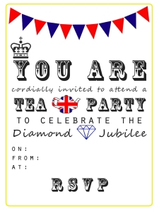 free printable diamond jubilee tea party invites