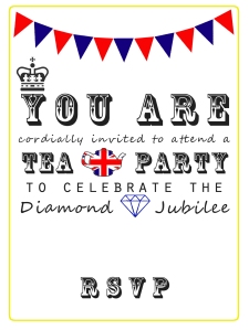 free printable diamond jubilee tea party invites